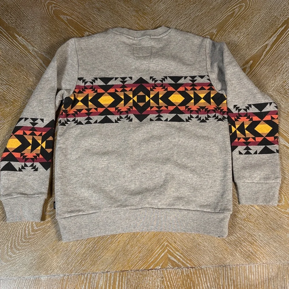 SCOTCH & SODA Gray with Geometric Red and Yellow Pattern Sweatshirt 8 Boy